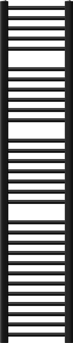 Badkamerradiator 300x1800 mm zwart met zijaansluiting LuxeBath