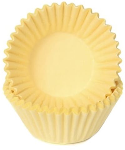 House of Marie Chocolade Baking Cups - Pastel Geel - pk/100 - Cupcake Cups