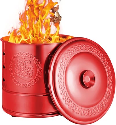 Verbrandingsoven RVS - Buiten Brandvat - Tuin Rituelen - Met Deksel Handvat - 30 x 30 x 30 cm - Zilver
