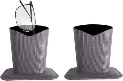 2 Stuks Brilhouders Oxford Stof Brilhouders Bril Desktop Display Stand Bescherm Bril Rechtopstaande Stand voor Thuiskantoor en School Bril Accessoires, Grijs