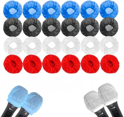 Fleece Microfoonhoezen voor Opnames en Karaoke, 200 Stuks in 4 Kleuren, Ideaal voor Handheld Microfoons en Geluidsopnames