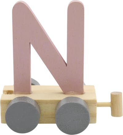 Lettertrein N roze | * totale trein pas vanaf 3, diverse, wagonnetjes bestellen aub