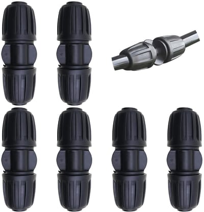 Allecto - Irrigatieconnectoren - 6 stuks - Eenvoudige installatie - Zwart - Slangverbinder - Voor druppelirrigatiesysteem - Geschikt voor 1/2 inch ...