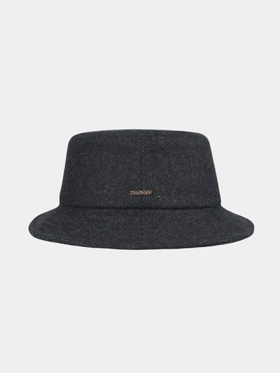 Bink - Wollen visgraat bucket hoed - Marine blauw