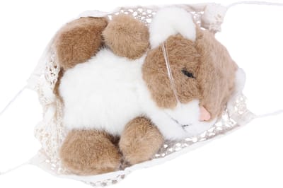 PIA Soft Toys - Pluche Knuffeldier Leeuwin - in hangmat - 15 cm