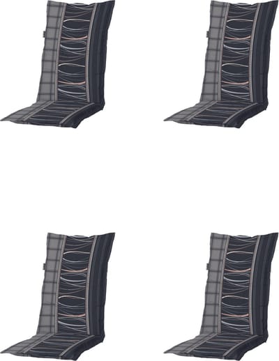 Madison - Tuinkussens - Lage Rug - 4st - Lines Grey - 105x50cm - Grijs