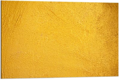 Dibond - Gele Muur - 90x60cm Foto op Aluminium (Met Ophangsysteem)