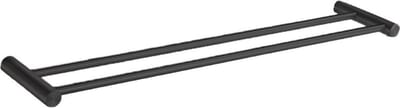 VDN Stainless Handdoekrek - Handdoekrek badkamer - Zwart - Handdoekhouder - Dubbele stang - RVS - Hangend