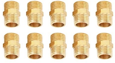 Dailygoods - 1/4 BSP Nippel Fitting - Snelle Adapter voor Pneumatische Buizen - Messing - 10x Fitting - Geschikt voor Pneumatiek - 1/4 BSP