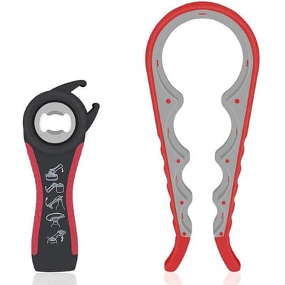 Ouvre-bocal 5 en 1, ouvre-boîte multifonctionnel antidérapant, kit d'ouvre-bouteille avec poignée en silicone, accessoires de cuisine, gadgets de cuisine