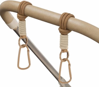 Pram Hooks voor Kinderwagens - Universele Haakjes voor Tassen - Handige Accessoires voor Ouders - Koffiebruin