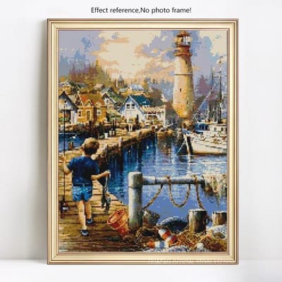 5D bricolage diamant peinture garçon pêche broderie diamant mosaïque point de croix strass 20X30CM gray