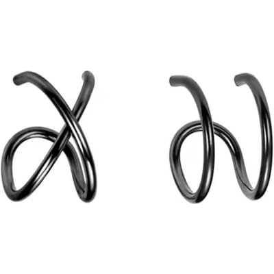 Roestvrijstalen C-vormige Niet-geperforeerde Oorklem, Eenvoudige en Creatieve Oorbellen Gesp voor Vrouwen, Hoge Kwaliteit Cuff Oorbellen, Modieuze Sieraden Geschenken zwart