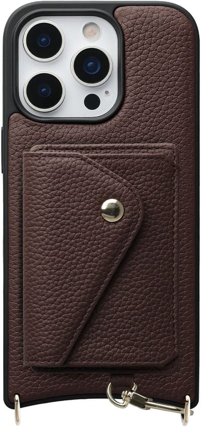 AVY Leren Hoesje Geschikt voor Apple iPhone 16 Pro Max | Met Magnetische Kaarthouder | Compatibel met MagSafe | Leather Case met Wallet | Chocolate