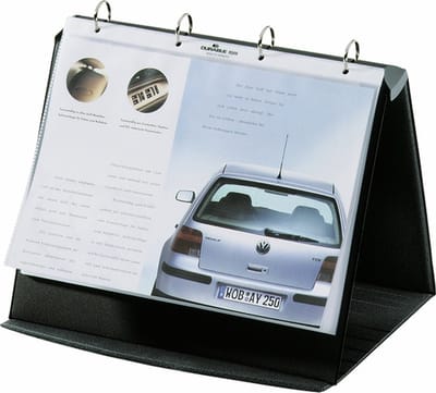 durable tafel- flipover a4 dwars zwart inclusief 10 mappen