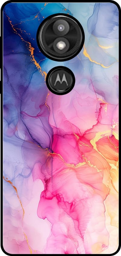 Smartphonica Telefoonhoesje Geschikt voor Motorola Moto E5 Plus met marmer opdruk - TPU backcover case marble design - Regenboog geschikt voor Motorola Moto E5 Plus
