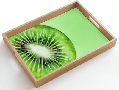 Dienblad hout 50x35 cm - Schootdienblad - Kiwi - Groen - Fris - Borrelplank rechthoek - Plateau dienbladen