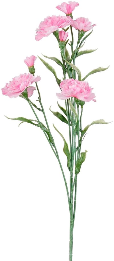 Mica Decorations Kunstbloem Anjer Floristic - H71 cm - roze - kunststof - stelen kunstbloemen - boeket - rozen bloemetjes