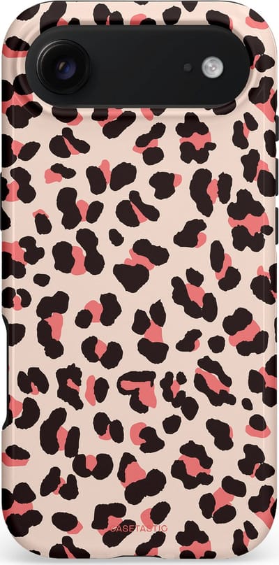 Casetastic hoesje geschikt voor Apple iPhone Air - MagSafe - Dubbellaagse bescherming - Tropische Panter - Fashion Case - Zand Zwart Koraal