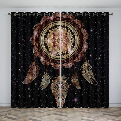 Dreamnet Veerpatroon Digitaal printpatroon Woonkamer Hoofdkamer decoratief gordijn 90g polyestervezel twee panelen W50xH130(CM)x2pcs&Grommet Top