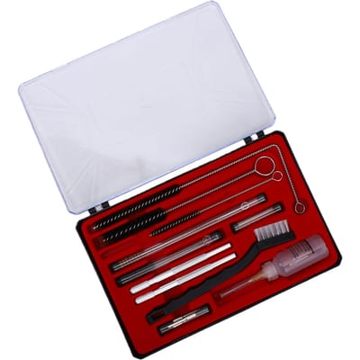 Kit de Nettoyage pour Pistolet Pulvérisateur Brosse Nettoyante en Nylon Laiton Aiguilles Flacon de Lubrification Kit de Nettoyage pour Aérographe pour l'Entretien white