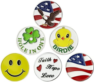 Set van 6 Golfbal Markers voor Green Markering Golf Accessoires