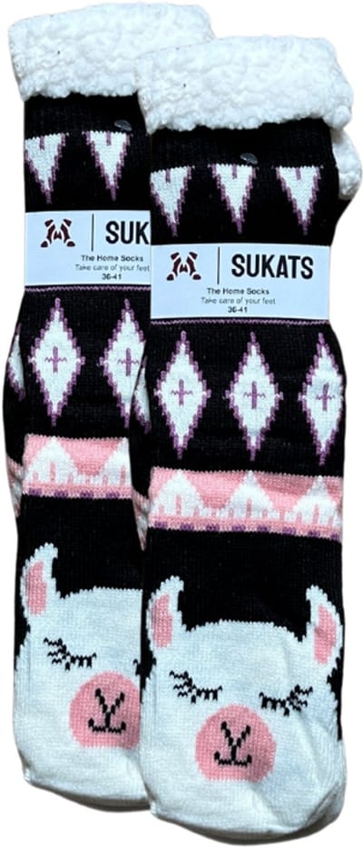 Sukats® Huissokken - Homesocks - Maat 36-41 - Dames Huissokken - Antislip Sokken - Fluffy Sokken - Slofsokken - Variant 133 - Meerdere Maten en Varianten - Verwarmde Sokken