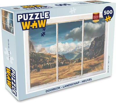 Puzzel Doorkijk - Landschap - Heuvel - Legpuzzel - Puzzel 500 stukjes