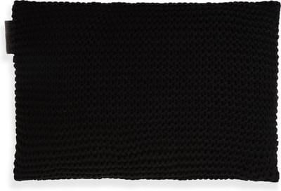 Knit Factory Vinz Sierkussen - Rechthoekig kussen - Kussen woonkamer - Bank kussen - Decoratie kussen - Zwart - 60x40 cm - Kussenhoes inclusief kussenvulling
