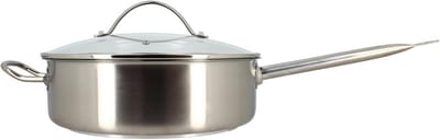 Professionele Stoofpan 28cm RVS met Glazen Deksel - Geschikt voor Alle Warmtebronnen