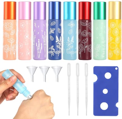 Dailygoods- Roestvrijstalen Flessen Set van 8 - 10 ml - Voor