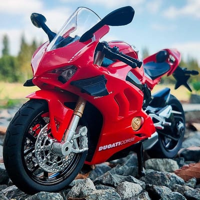 1/12 Ducati Panigale V4S Legering Racing Crossmotor Model Simulatie Speelgoed Straatmotorfiets Model Collectie Kindercadeau red