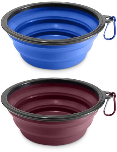 SnelShoppen - Vouwbare Honden Drinkbak voor Middelgrote en Grote Honden, Collapsible Dog Bowl, 2 Stuks, 18cm Breed x 7cm Hoog, Ideaal voor Camping, Wa