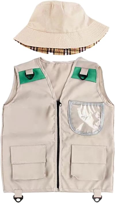 Kindervisvest Set - Peuter Outdoor - Avontuur Buiten - Met Bijpassende Hoed - 40 x 48 cm - Groen