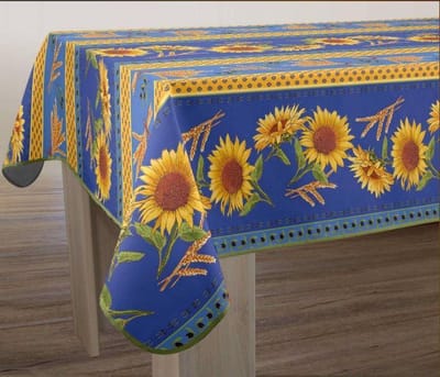 Tafelkleed anti-vlek Tournesol bleu 350 x 150 cm Tafellaken - Decoratieve Tafel Accessoires - Woonkamer Decoratie - Bonne et Plus®