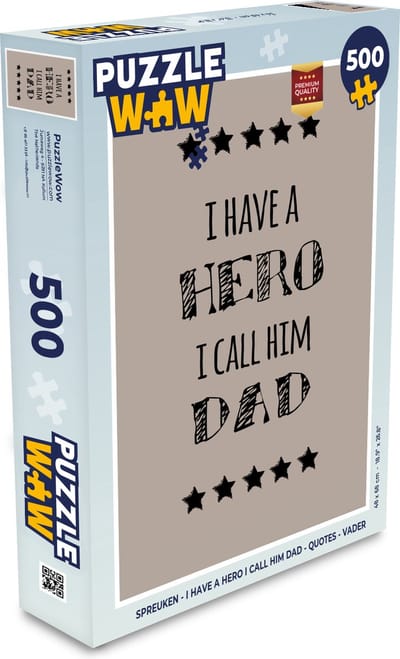 Puzzel Spreuken - I have a hero I call him dad - Quotes - Vader - Legpuzzel - Puzzel 500 stukjes - Vaderdag cadeautje - Cadeau voor vader en papa