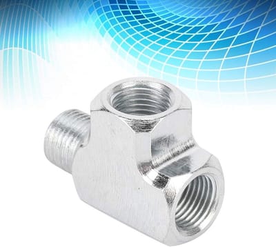 Dailygoods - oliedruksensor - T-type sensor - Aluminium - Aansluitleiding 1/8 inch - Geschikt voor olie en water - Manometer met adapter