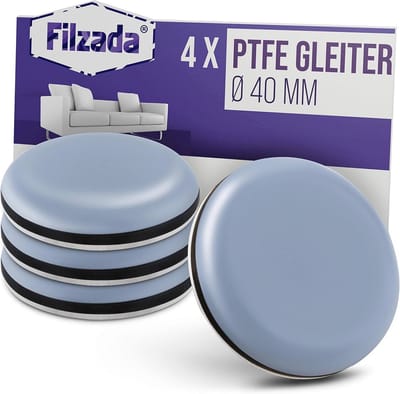 Zelfklevende Teflon meubelglijders - Ø 40 mm (rond) - Professionele tapijtglijders