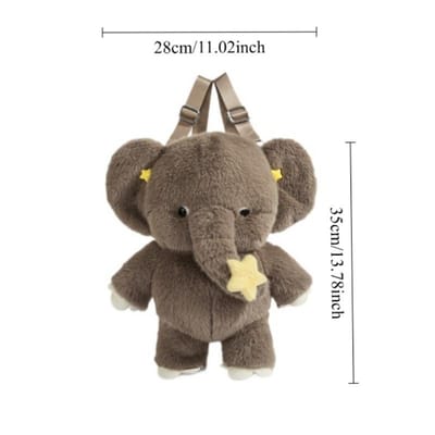 Nieuwe Schattige Olifant Pluche Rugzakken Zachte Kawaii Pluche Dier Crossbody Tas Valentijnsdag Verjaardagscadeau voor Vrouwen Veelzijdig gray