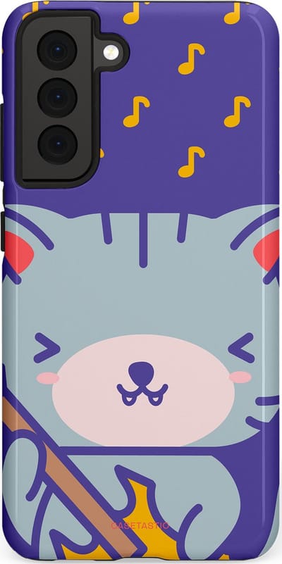 Casetastic Hoesje Geschikt voor Samsung S21 FE - Stijlvolle Beschermende Duo-layer Case - Katten beat