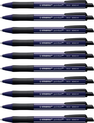 STABILO Pointball - Balpen - NatureCOLORS Wildflower - Navulbaar - Ultramarijn Blauw - Doos 10 Stuks