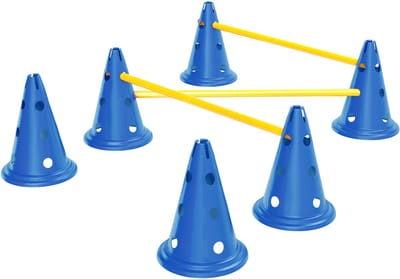 Pawhut honden agilityset - 3-delig - draagtas - blauw + geel