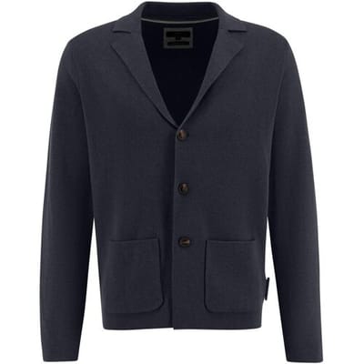 Fynch-Hatton Cotton Wool Knit Blazer Navy / male