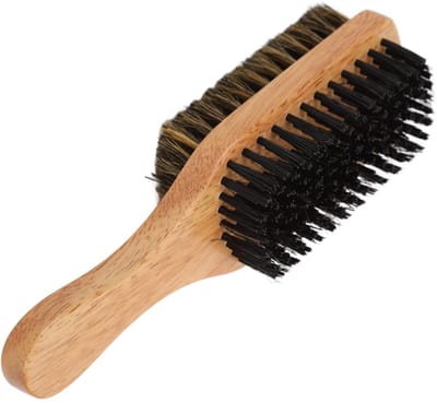 Dailygoods- Baardborstel Dubbelzijdig - Rubberen Houten Handvat - Medium/Grof Haar - Ontwarren/Stijlen - Baardschaafsel Verwijdering - Eenvoudige Bediening - Baardkam