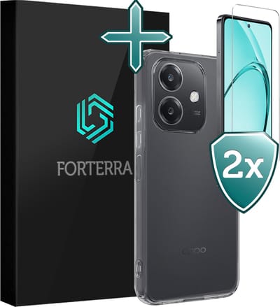 Hoesje Met 2x Screenprotector - Geschikt voor OPPO A40 - Sterk & Shockproof - Telefoon Hoes - Back Cover - Siliconen Case - Transparant