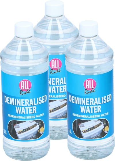 All Ride Accuwater/Demiwater - 3x - gedemineraliseerd water - 1 l - zonder zouten - voor ruiten/strijkijzer/auto