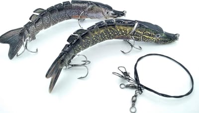 Kunstaas Set - Swimbait Wobbler - Roofvis Vangen - Natuurlijke Zwembeweging - 2x 15cm 26g - Zilver