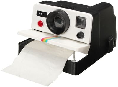 Dailygoods- Toiletrolhouder Retro Camera - Creatief Ontwerp - Compact - Lichtgewicht - Geschikt voor Badkamer - Materiaal: ABS - Afmetingen: 14 x 17 x 10 cm - Toiletpapierhouder
