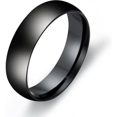 6 mm klassieke trouwring voor mannen/vrouwen goud/blauw/zilver kleur roestvrijstalen verlovingsring Amerikaanse maat 5 black