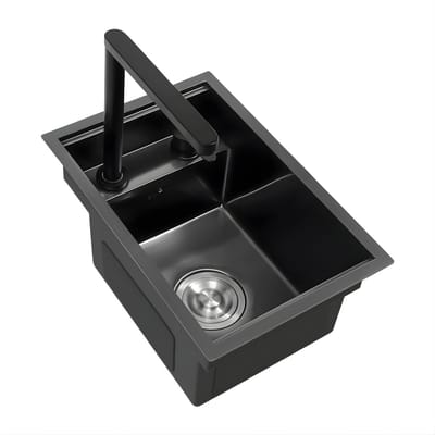Spoelbak - Keukenspoelbak - Wasbak - Voor keukenbar -Ingebouwde aanrechtspoelbak - Zwart